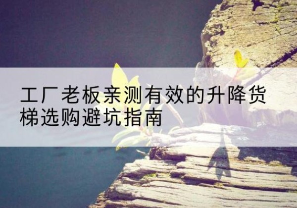 三元升降货梯怎么选-工厂老板亲测有效的升降货梯选购避坑指南